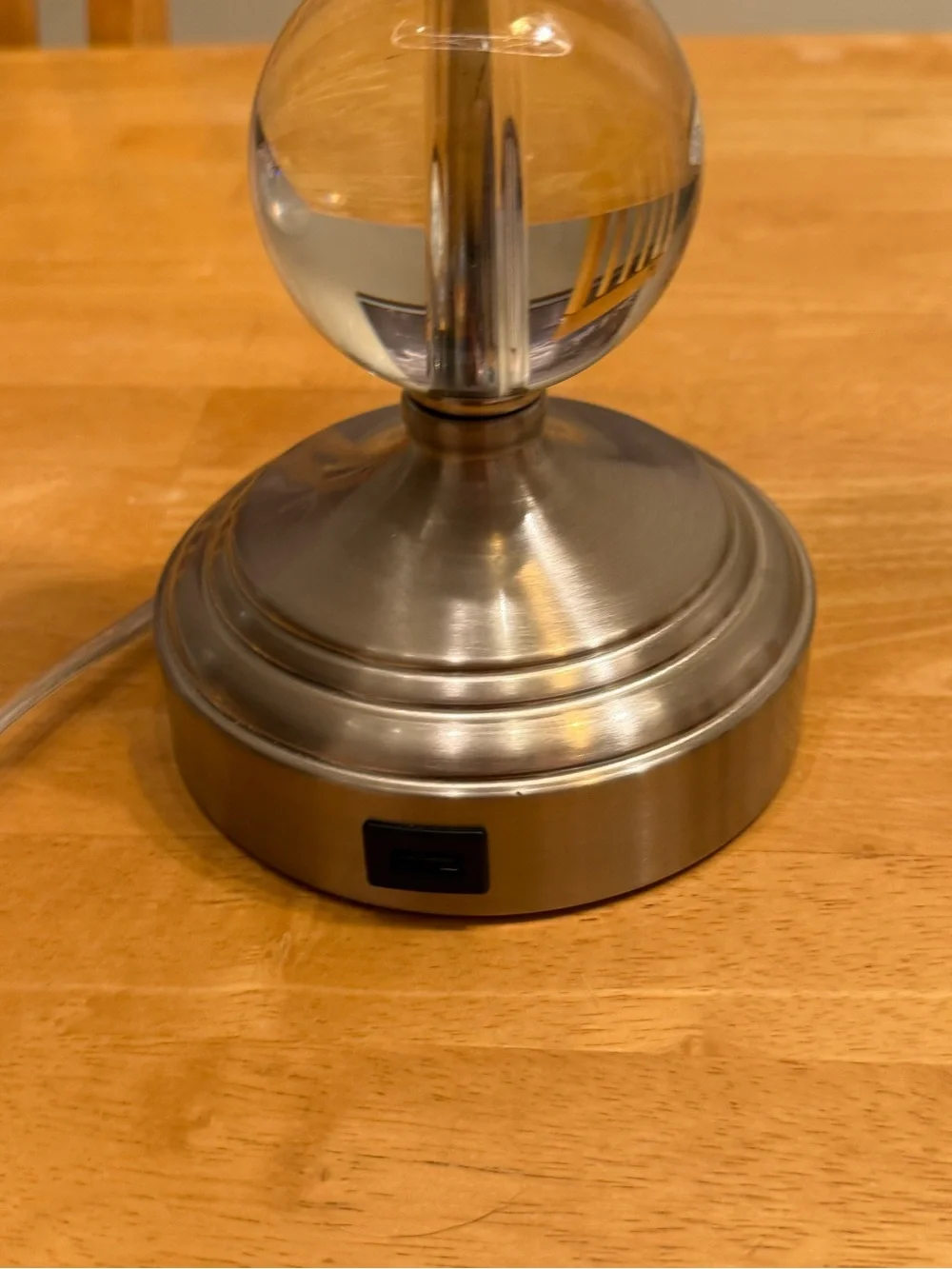 Silver crystal USB connection charger lamp